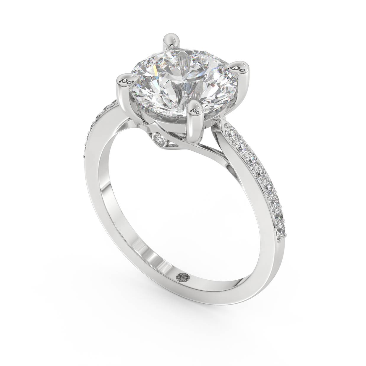 White gold - Central diamond 3.0 ct - view 1