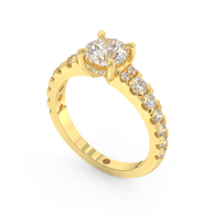 Yellow gold - Central diamond 1.0 ct - view 1