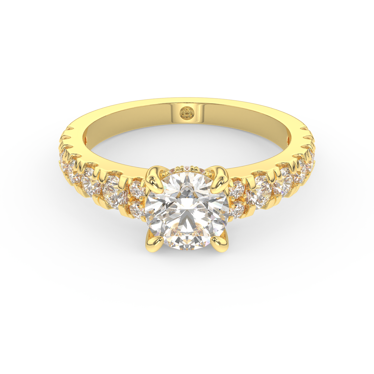 Yellow gold - Central diamond 1.0 ct - view 2