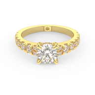 Yellow gold - Central diamond 1.0 ct - view 2