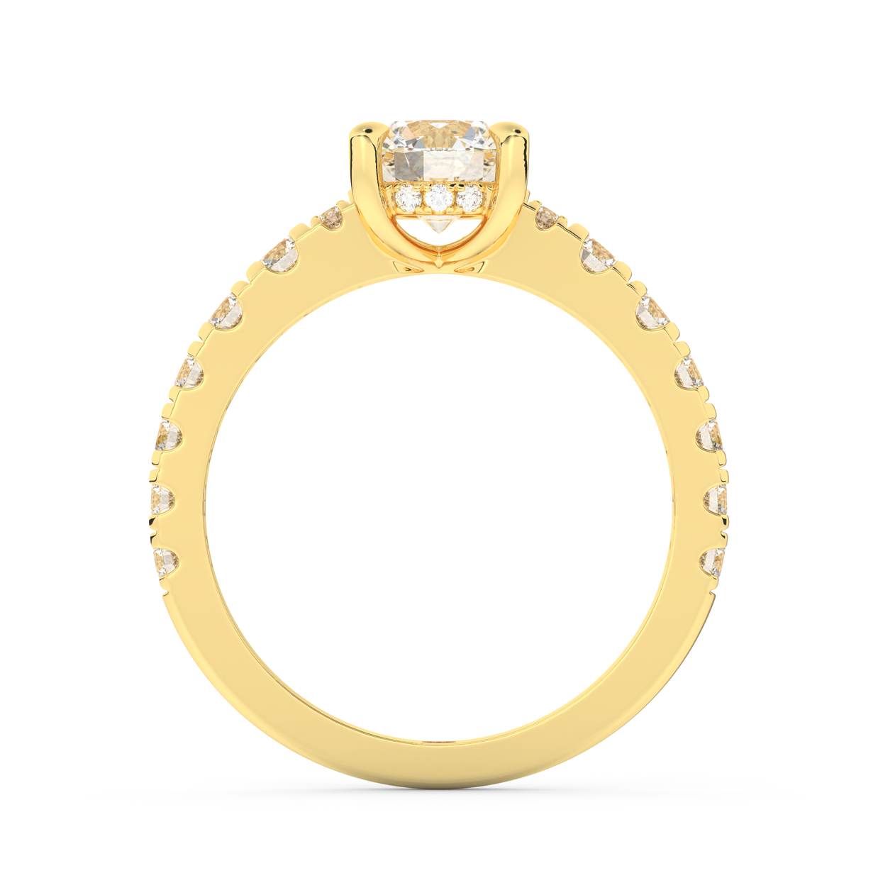 Yellow gold - Central diamond 1.0 ct - view 6
