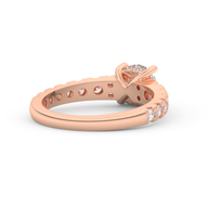 Rose gold - Central diamond 1.0 ct - view 4
