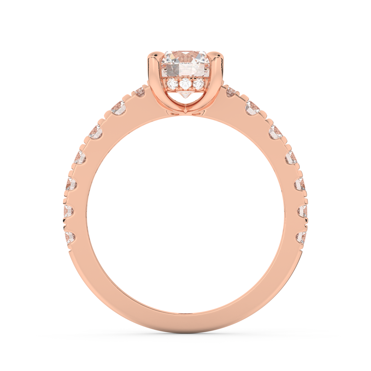 Rose gold - Central diamond 1.0 ct - view 6