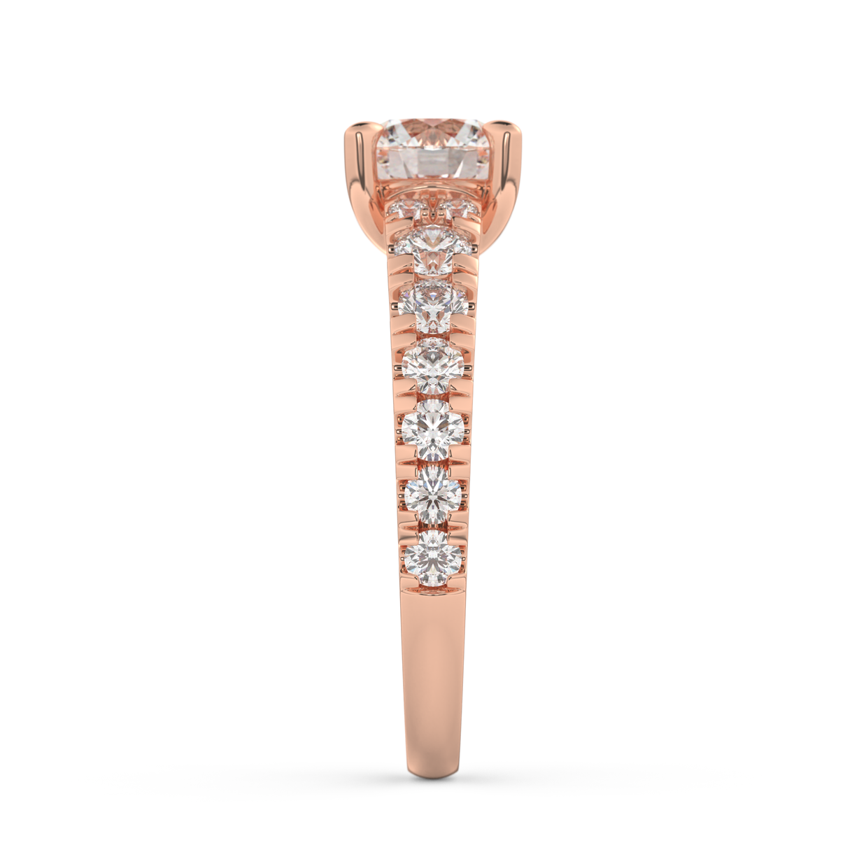 Rose gold - Central diamond 1.0 ct - view 7