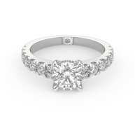 White gold - Central diamond 1.0 ct - view 2