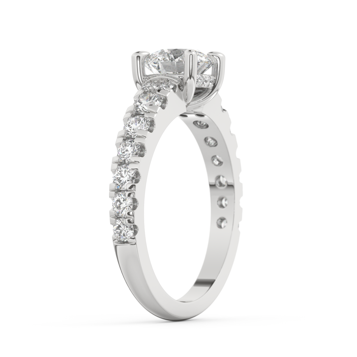 White gold - Central diamond 1.0 ct - view 5