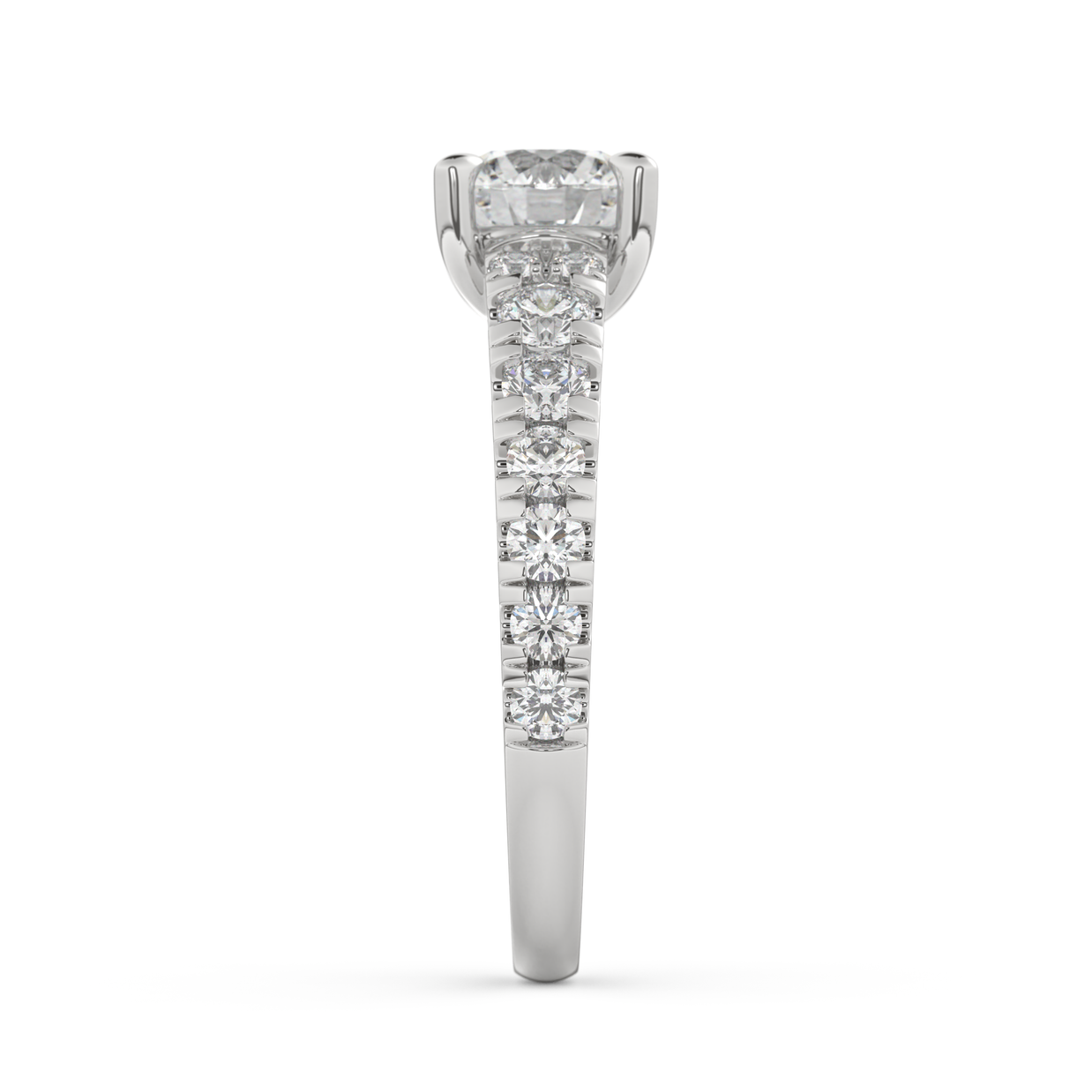White gold - Central diamond 1.0 ct - view 7