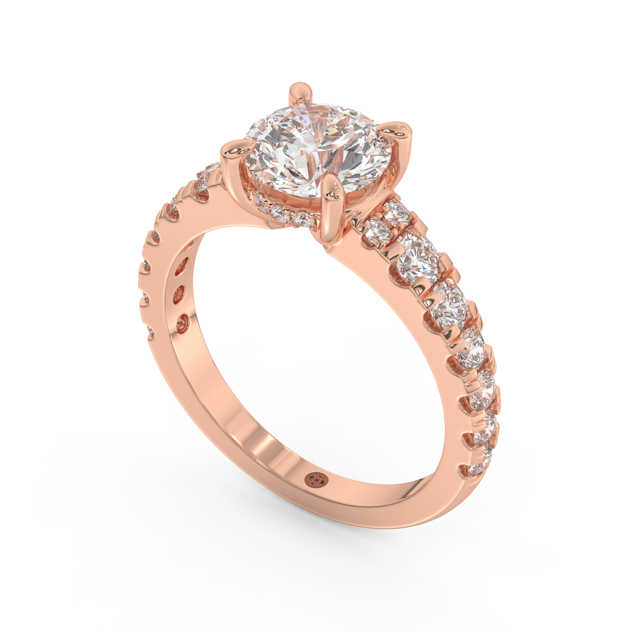 Rose gold - Central diamond 1.5 ct - view 1