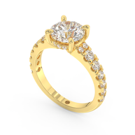 Yellow gold - Central diamond 2.0 ct - view 1