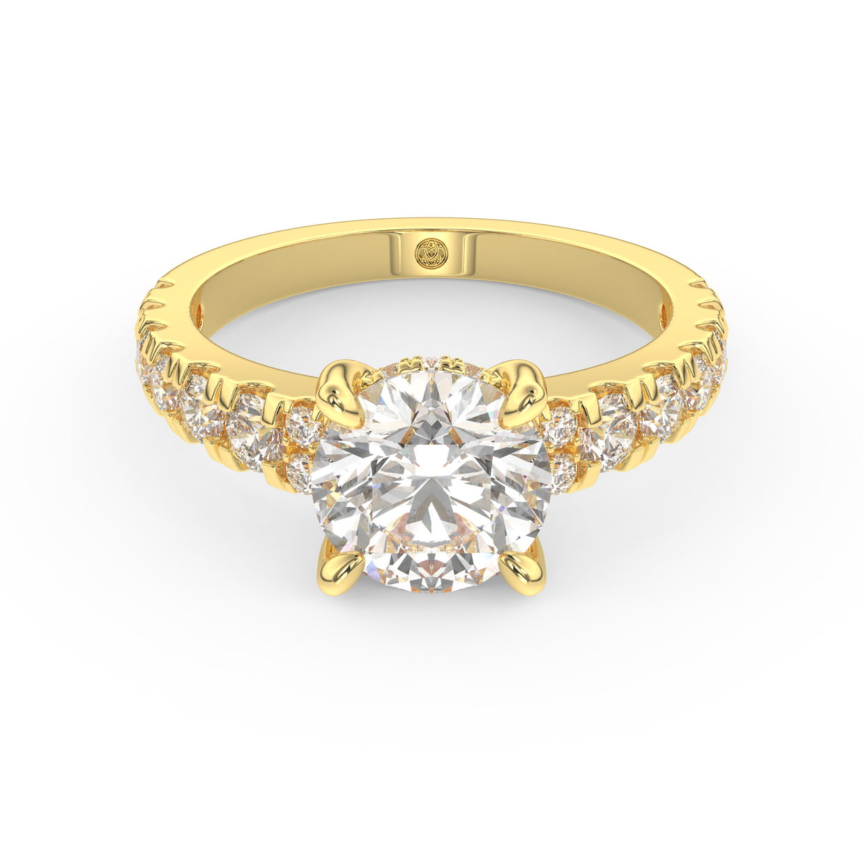 Yellow gold - Central diamond 2.0 ct - view 2