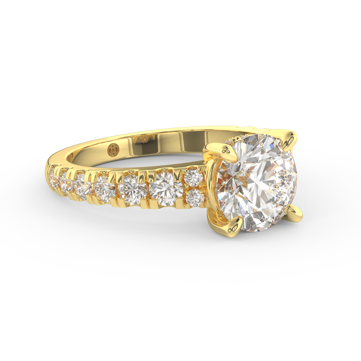 Yellow gold - Central diamond 2.0 ct - view 3