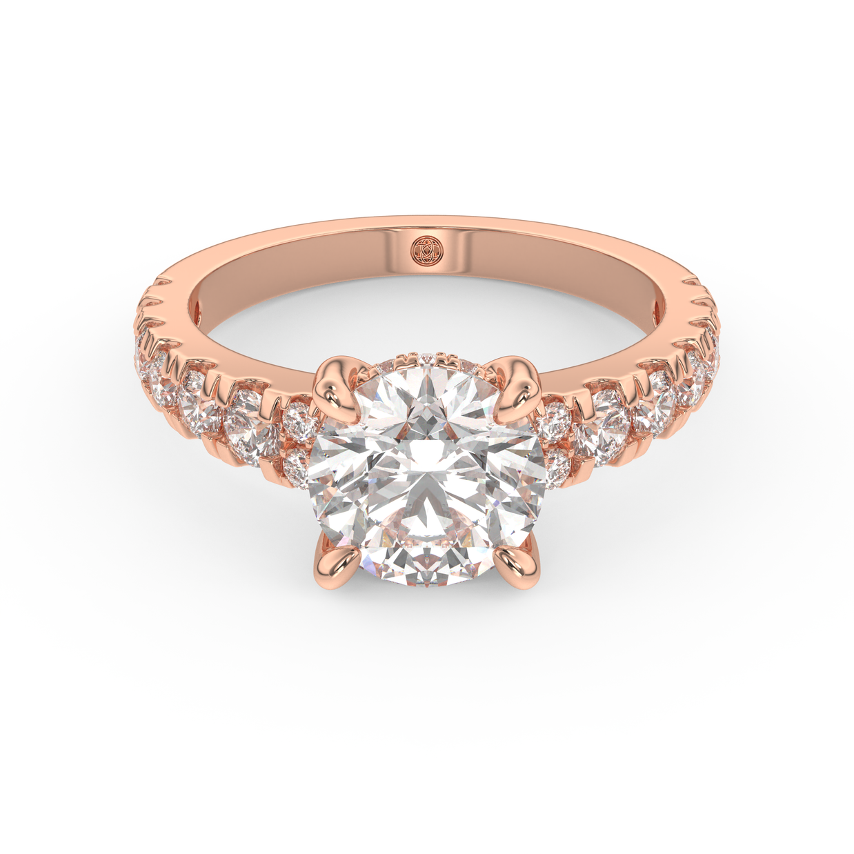 Rose gold - Central diamond 2.0 ct - view 2