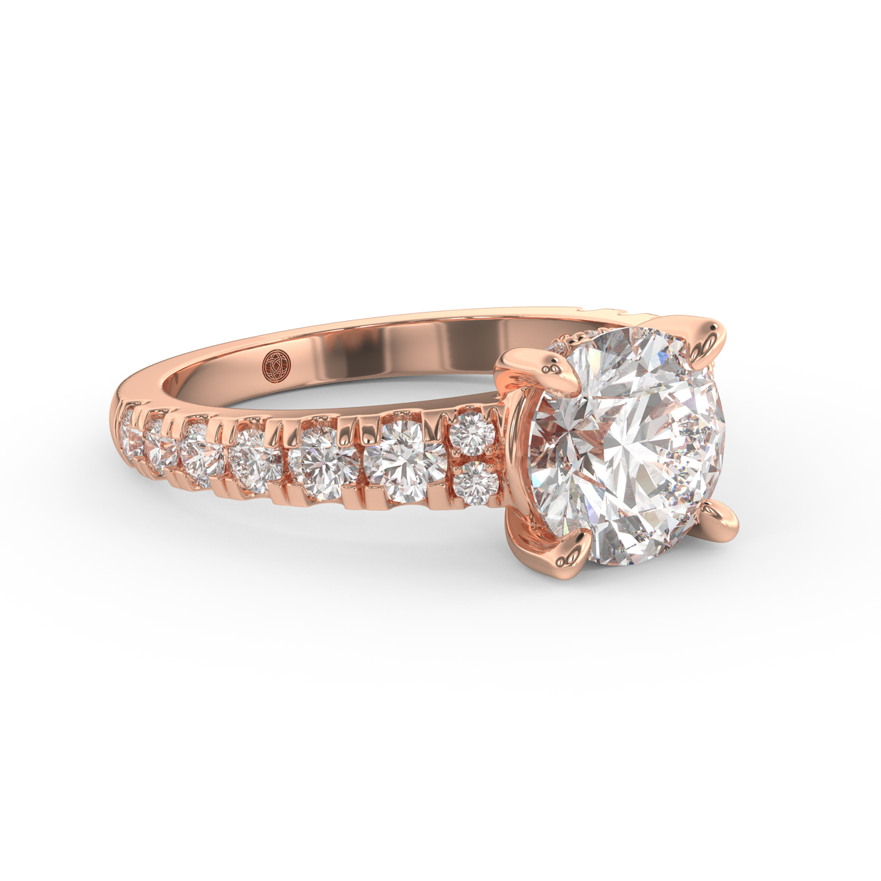 Rose gold - Central diamond 2.0 ct - view 3