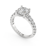 White gold - Central diamond 2.0 ct - view 1