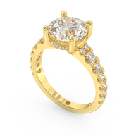 Yellow gold - Central diamond 3.0 ct - view 1