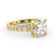 Yellow gold - Central diamond 3.0 ct - view 3