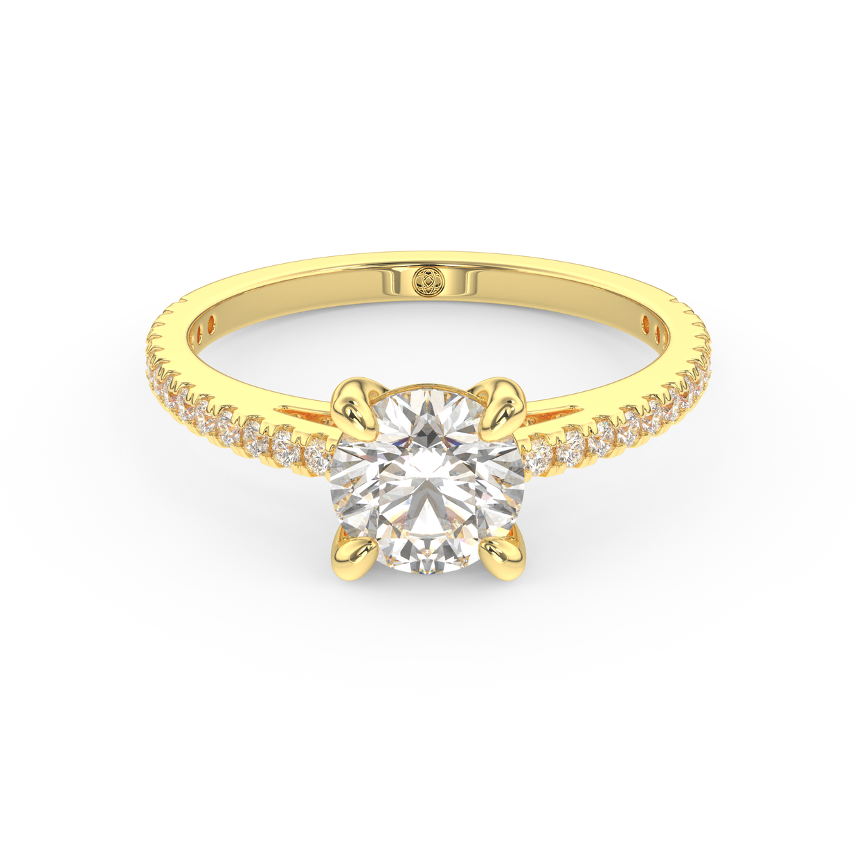 Yellow gold - Central diamond 1.0 ct - view 2