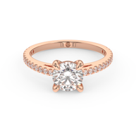 Rose gold - Central diamond 1.0 ct - view 2