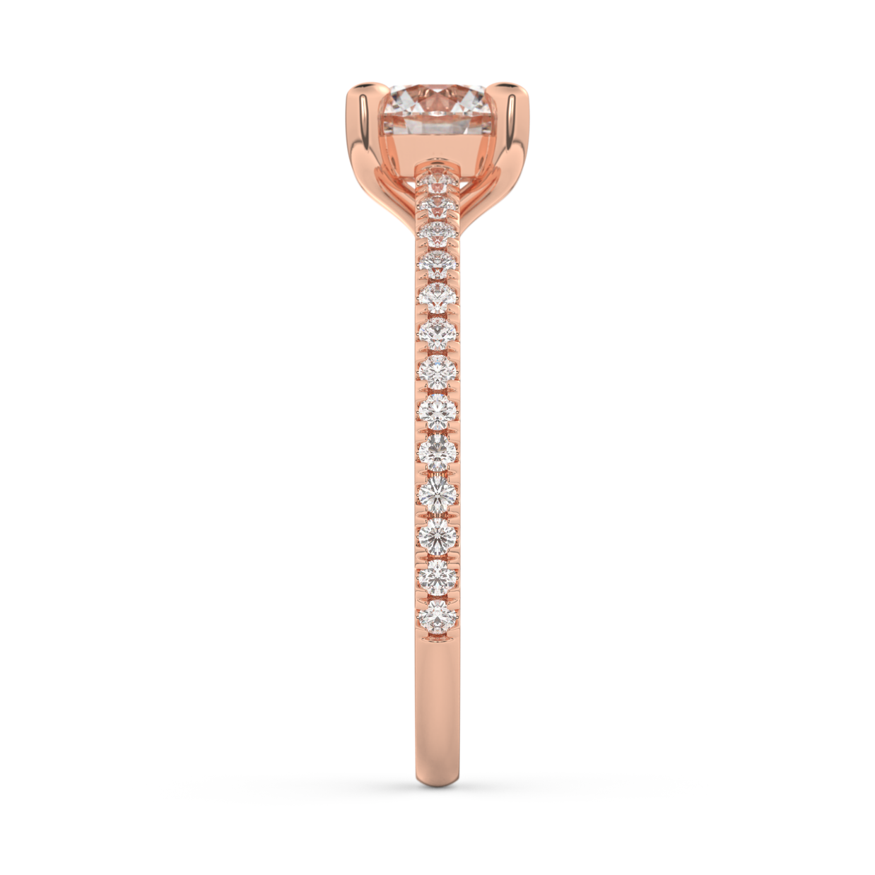 Rose gold - Central diamond 1.0 ct - view 7