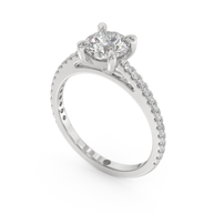 White gold - Central diamond 1.0 ct - view 1