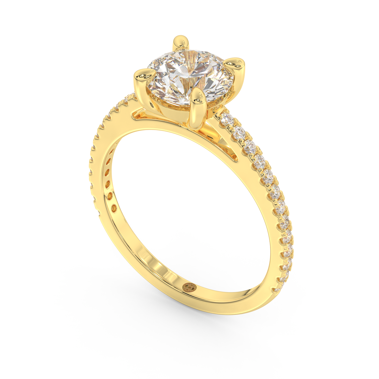 Yellow gold - Central diamond 1.5 ct - view 1