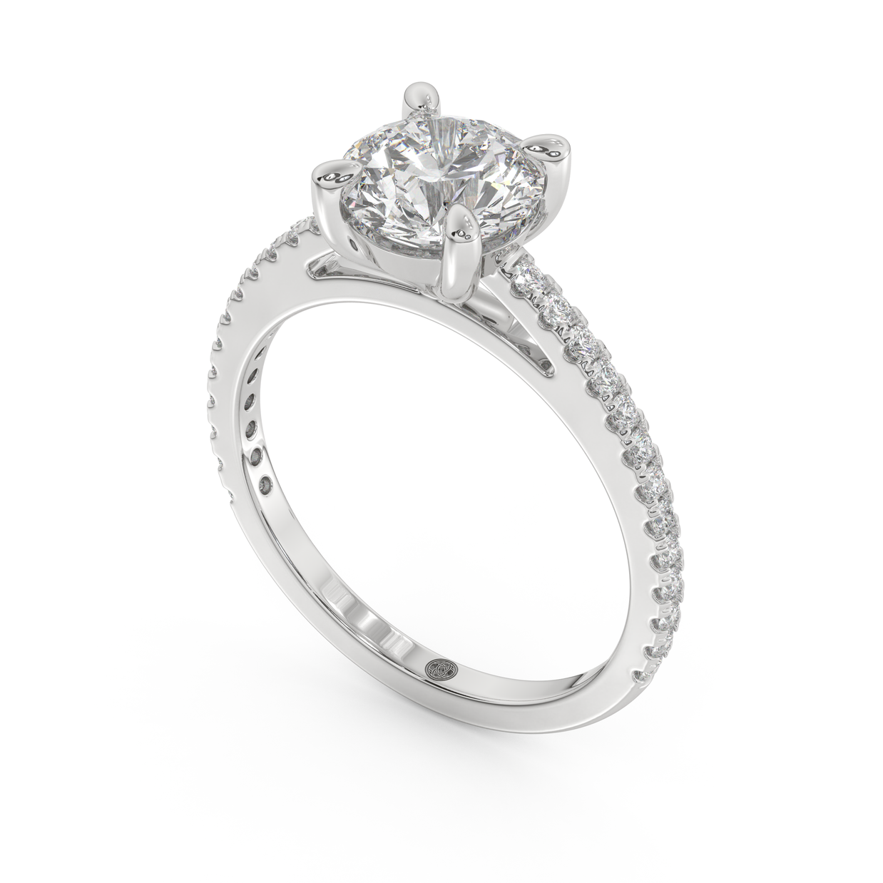 White gold - Central diamond 1.5 ct - view 1