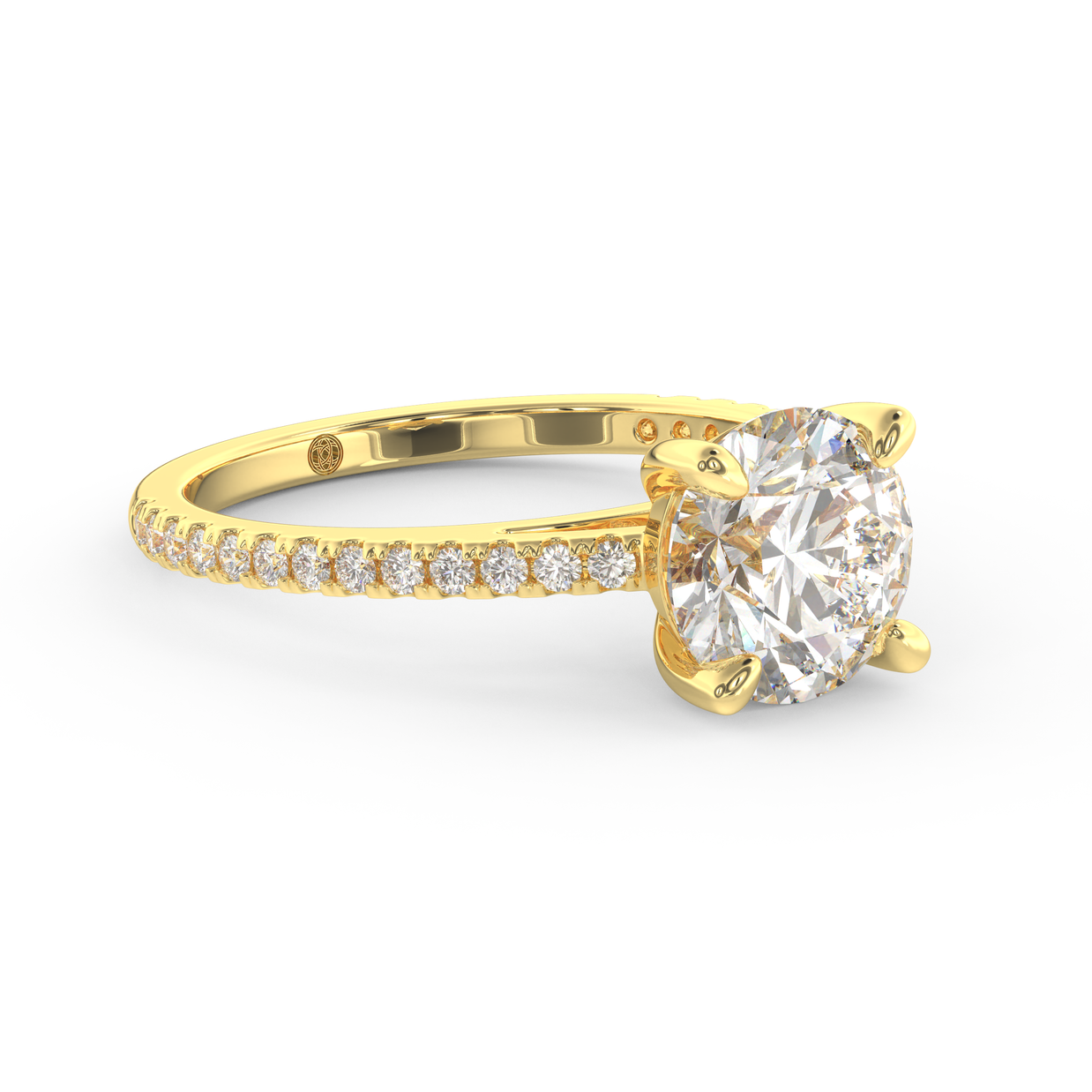Yellow gold - Central diamond 2.0 ct - view 3