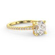 Yellow gold - Central diamond 2.0 ct - view 3
