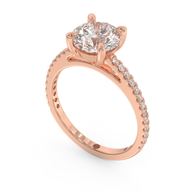 Rose gold - Central diamond 2.0 ct - view 1