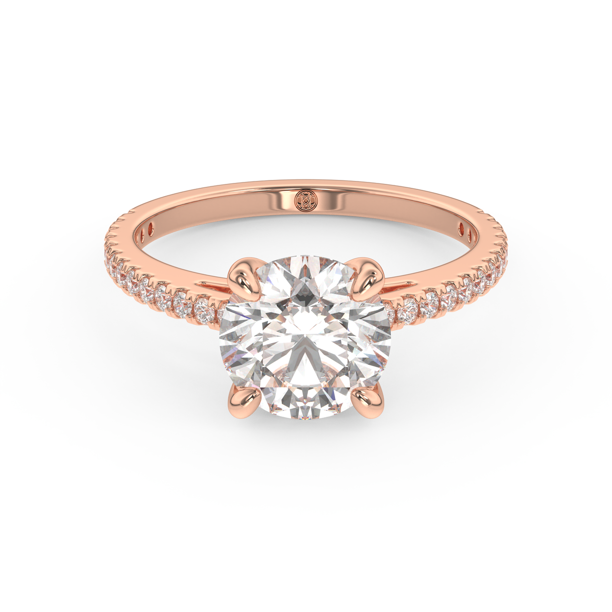 Rose gold - Central diamond 2.0 ct - view 2