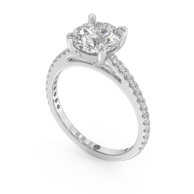White gold - Central diamond 2.0 ct - view 1