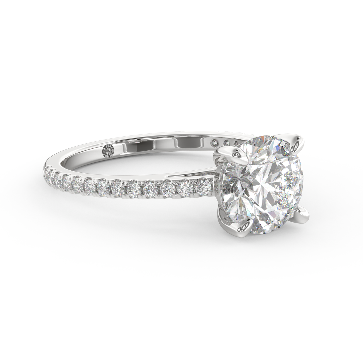 White gold - Central diamond 2.0 ct - view 3