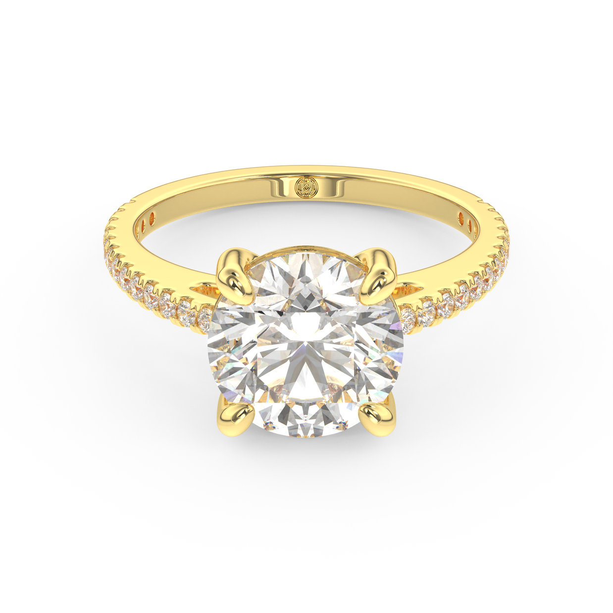 Yellow gold - Central diamond 3.0 ct - view 2