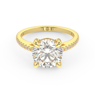 Yellow gold - Central diamond 3.0 ct - view 2
