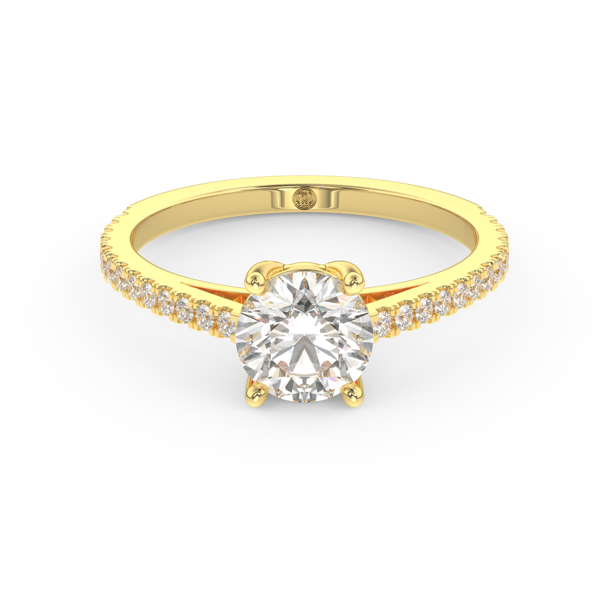 Yellow gold - Central diamond 1.0 ct - view 2