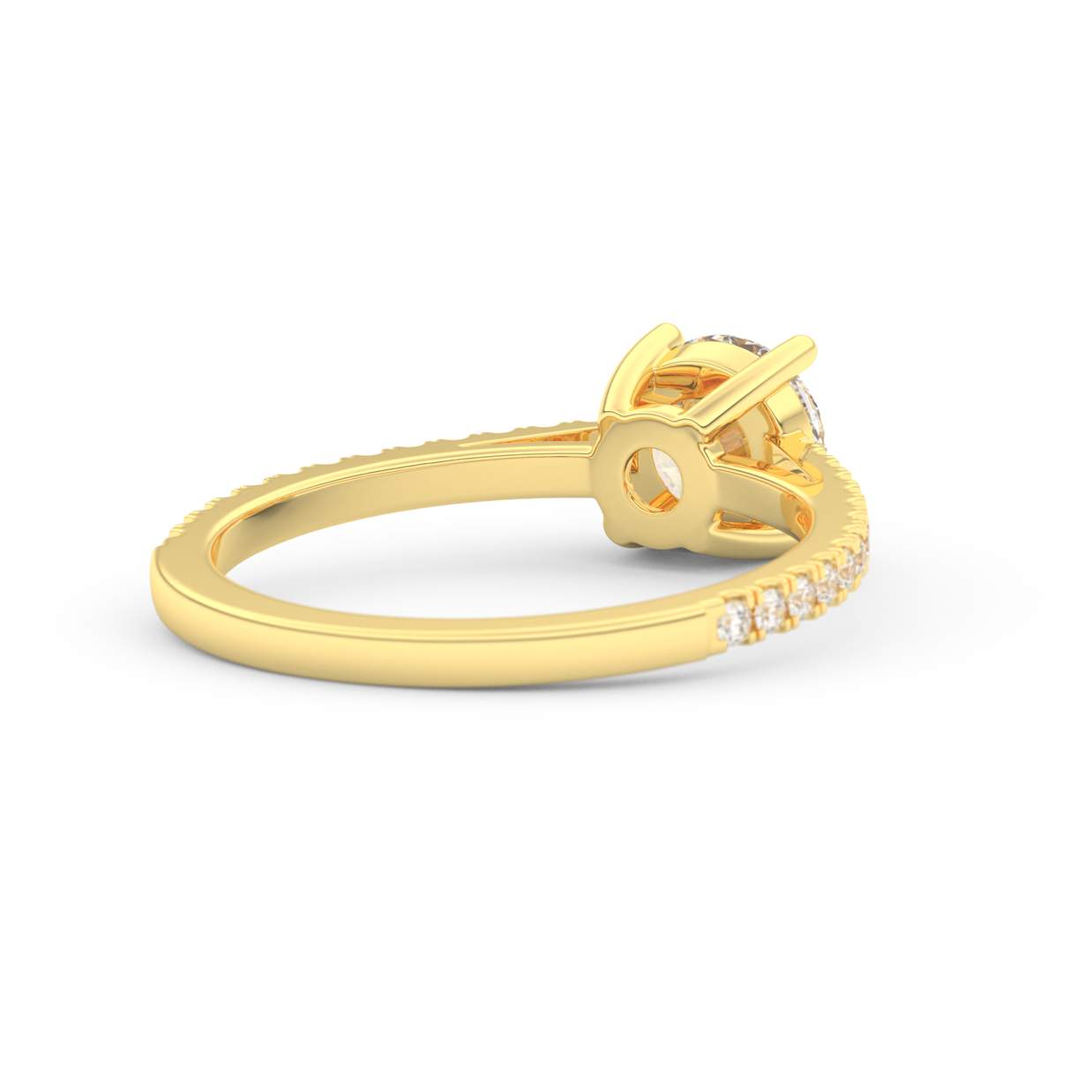 Yellow gold - Central diamond 1.0 ct - view 4