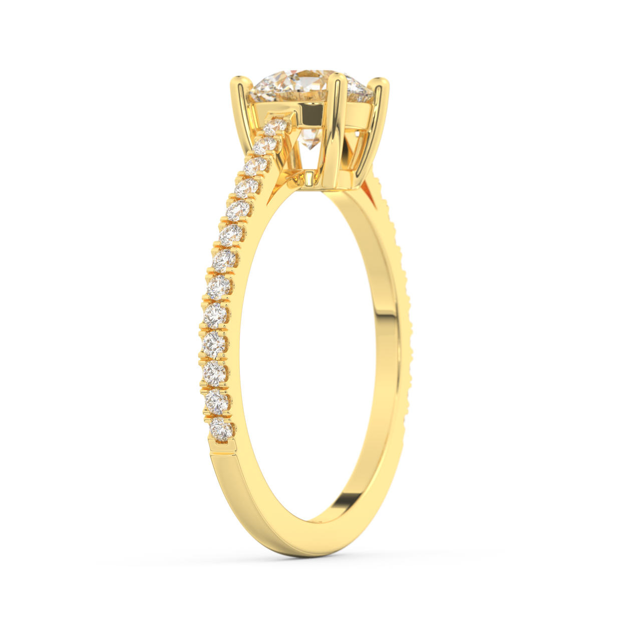 Yellow gold - Central diamond 1.0 ct - view 5