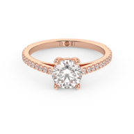 Rose gold - Central diamond 1.0 ct - view 2