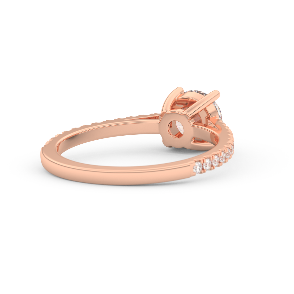 Rose gold - Central diamond 1.0 ct - view 4