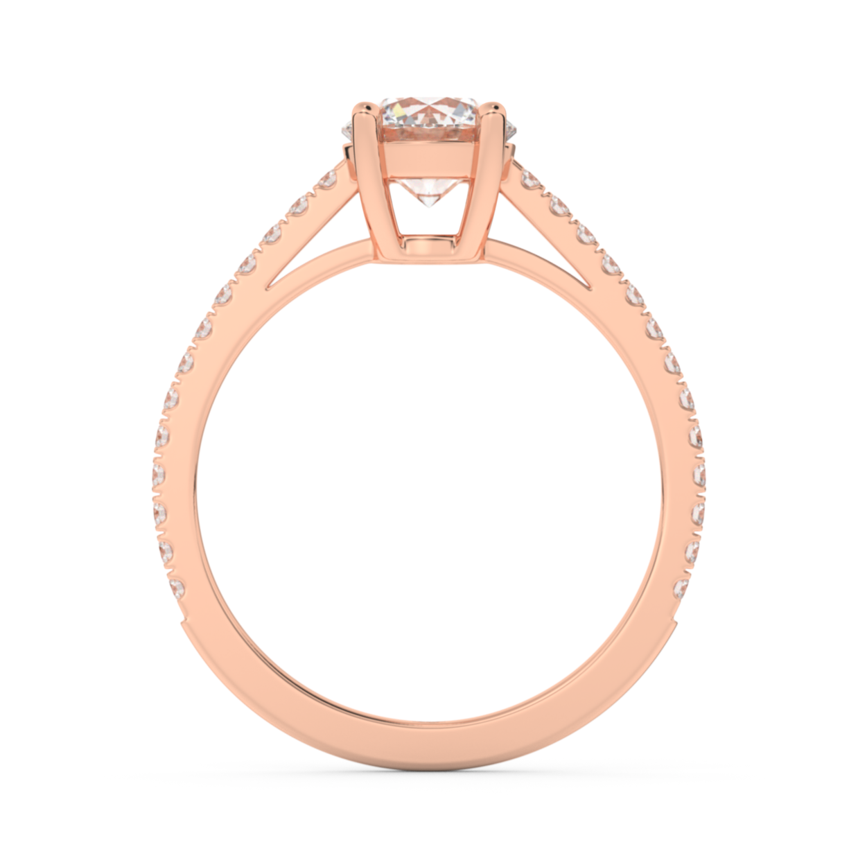 Rose gold - Central diamond 1.0 ct - view 6