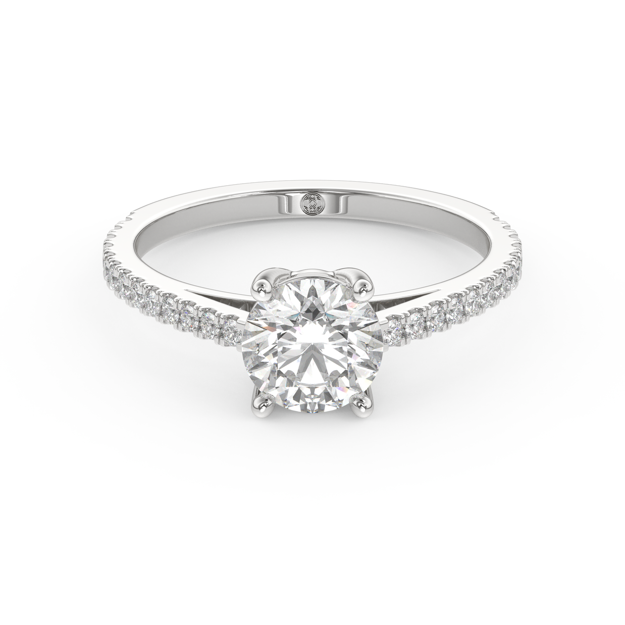 White gold - Central diamond 1.0 ct - view 2