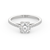 White gold - Central diamond 1.0 ct - view 2