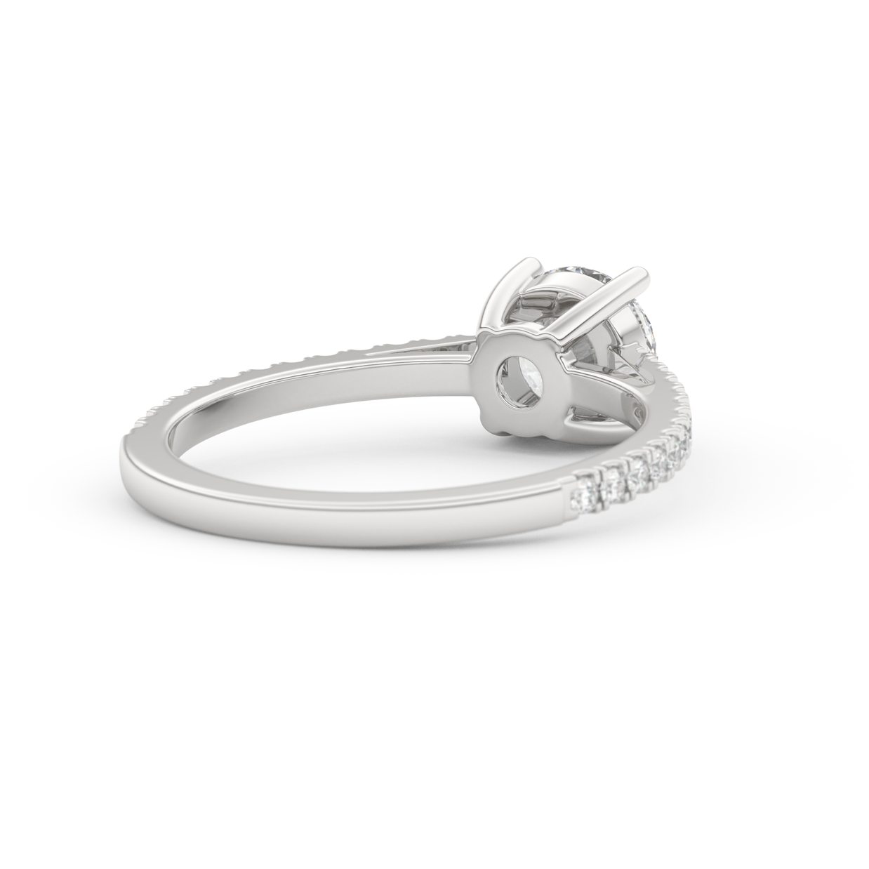 White gold - Central diamond 1.0 ct - view 4