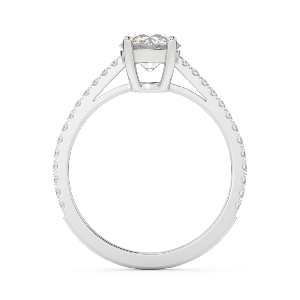 White gold - Central diamond 1.0 ct - view 6