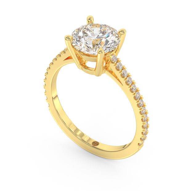 Yellow gold - Central diamond 2.0 ct - view 1