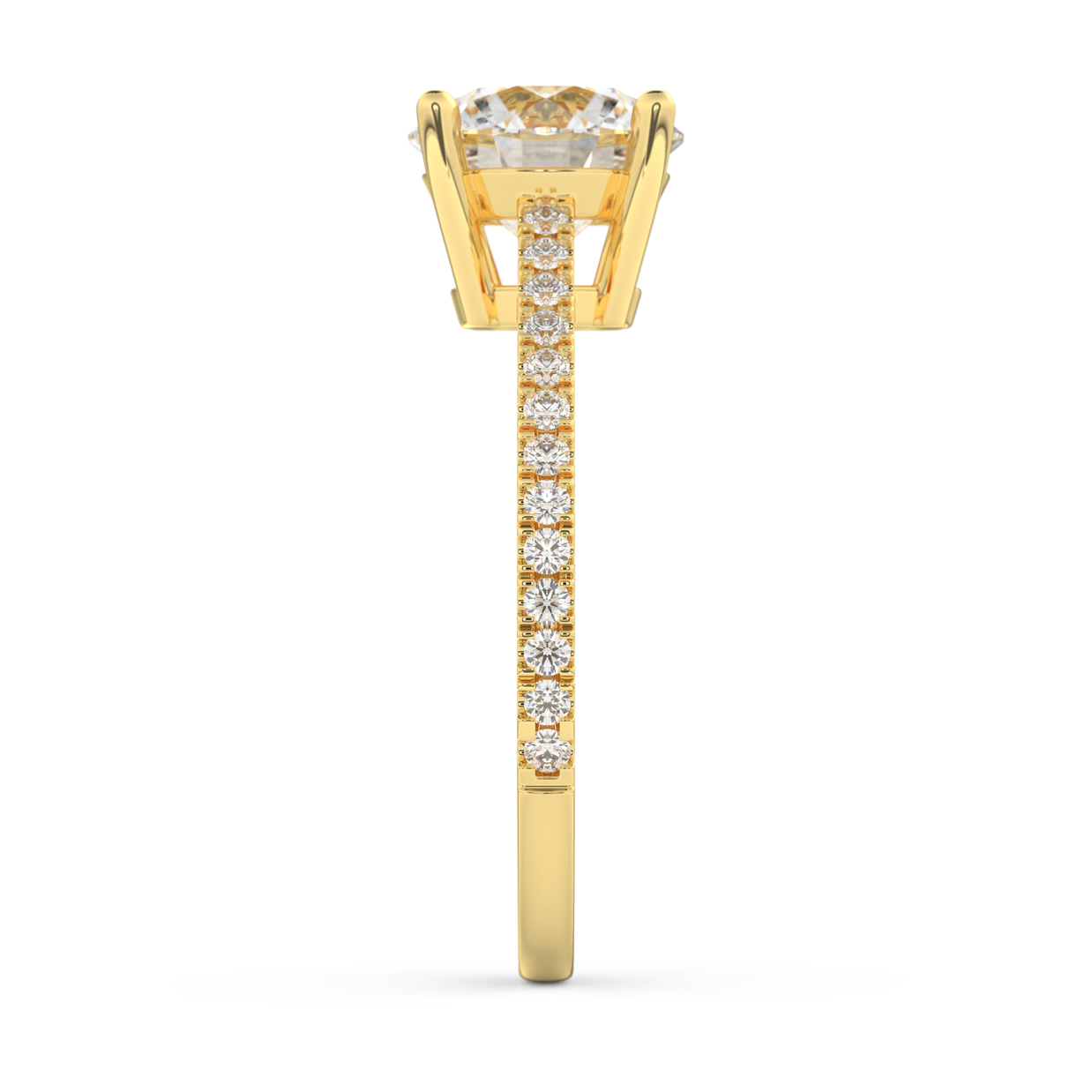 Yellow gold - Central diamond 2.0 ct - view 7