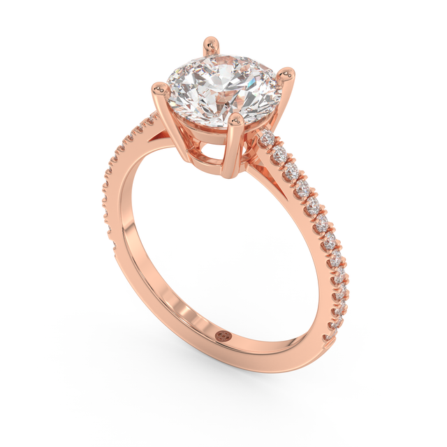 Rose gold - Central diamond 2.0 ct - view 1