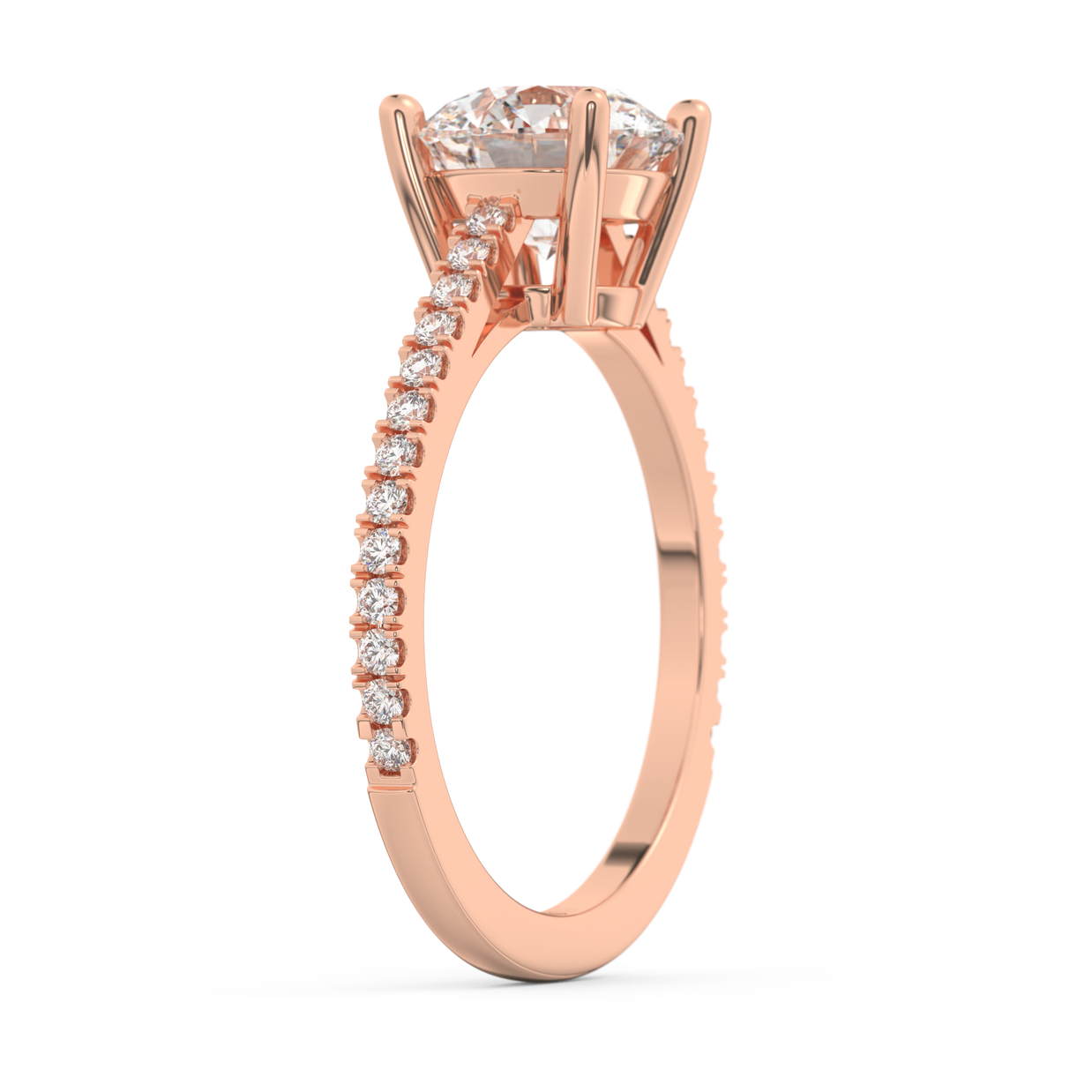 Rose gold - Central diamond 2.0 ct - view 5