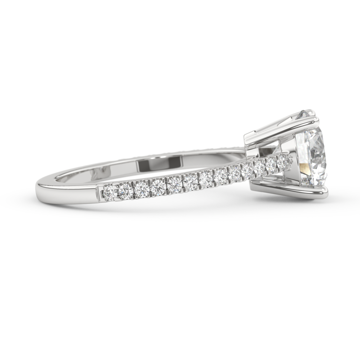 White gold - Central diamond 2.0 ct - view 3