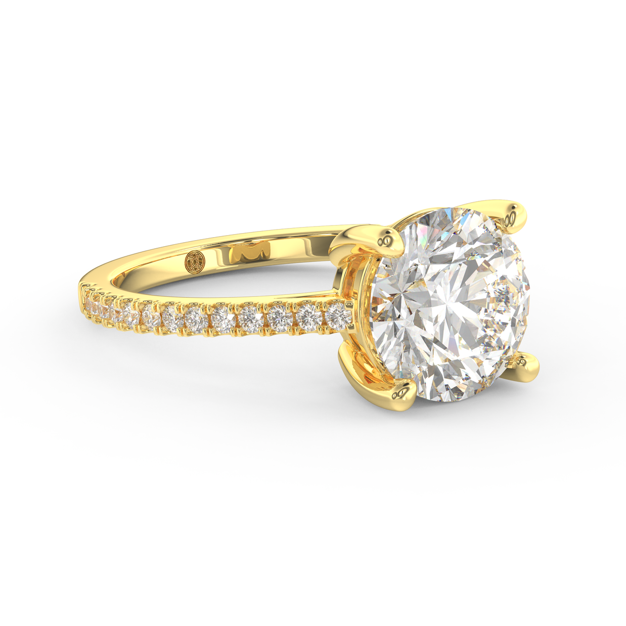 Yellow gold - Central diamond 3.0 ct - view 3